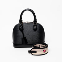 Louis Vuitton Black Epi Leather BB Alma Handbag with Guitar Strap