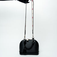 Louis Vuitton Black Epi Leather BB Alma Handbag with Guitar Strap