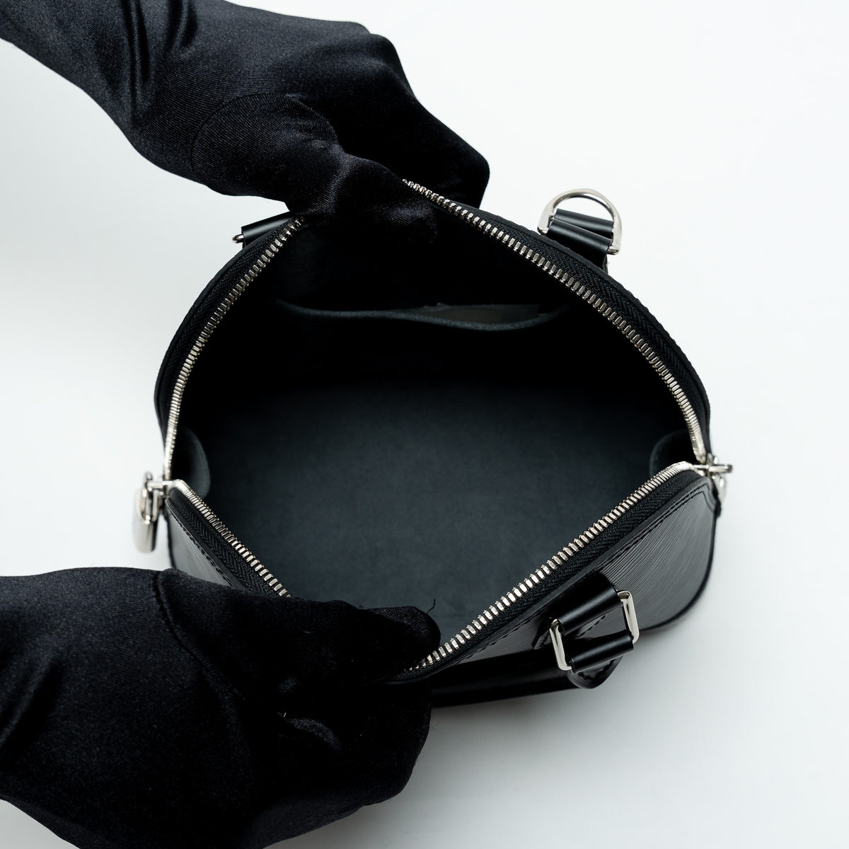 Louis Vuitton Black Epi Leather BB Alma Handbag with Guitar Strap