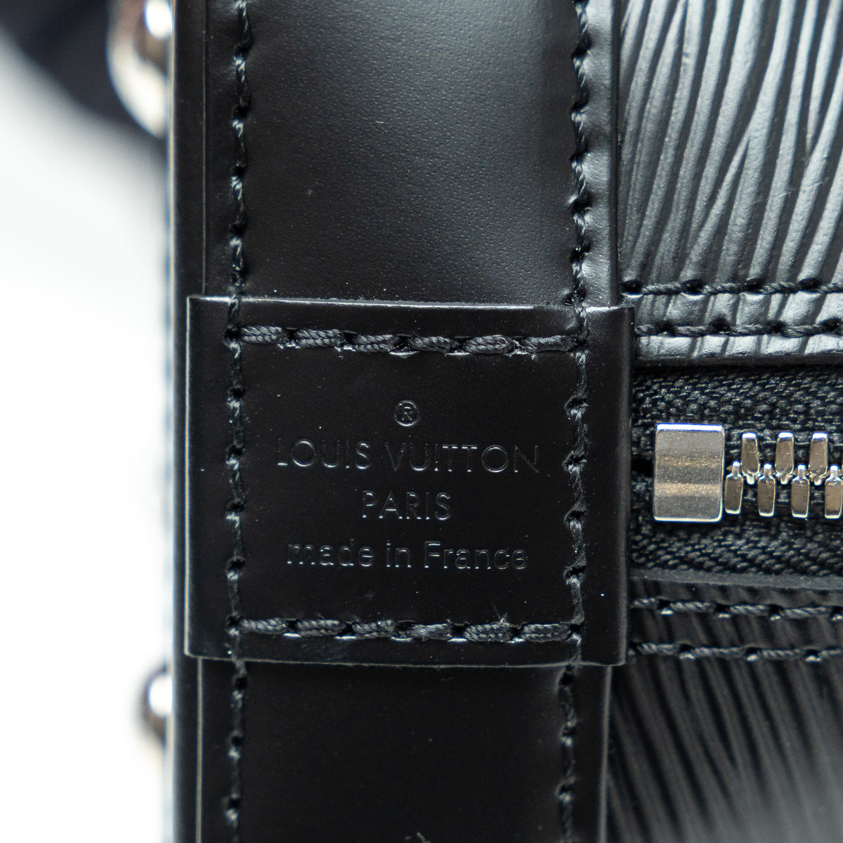 Louis Vuitton Black Epi Leather BB Alma Handbag with Guitar Strap