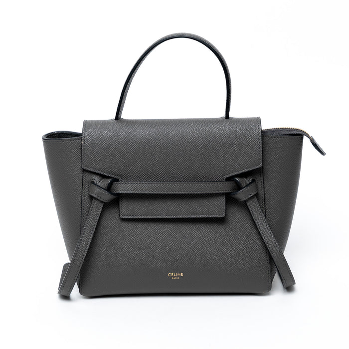 Celine Grey Calfskin Leather Nano Belt Bag