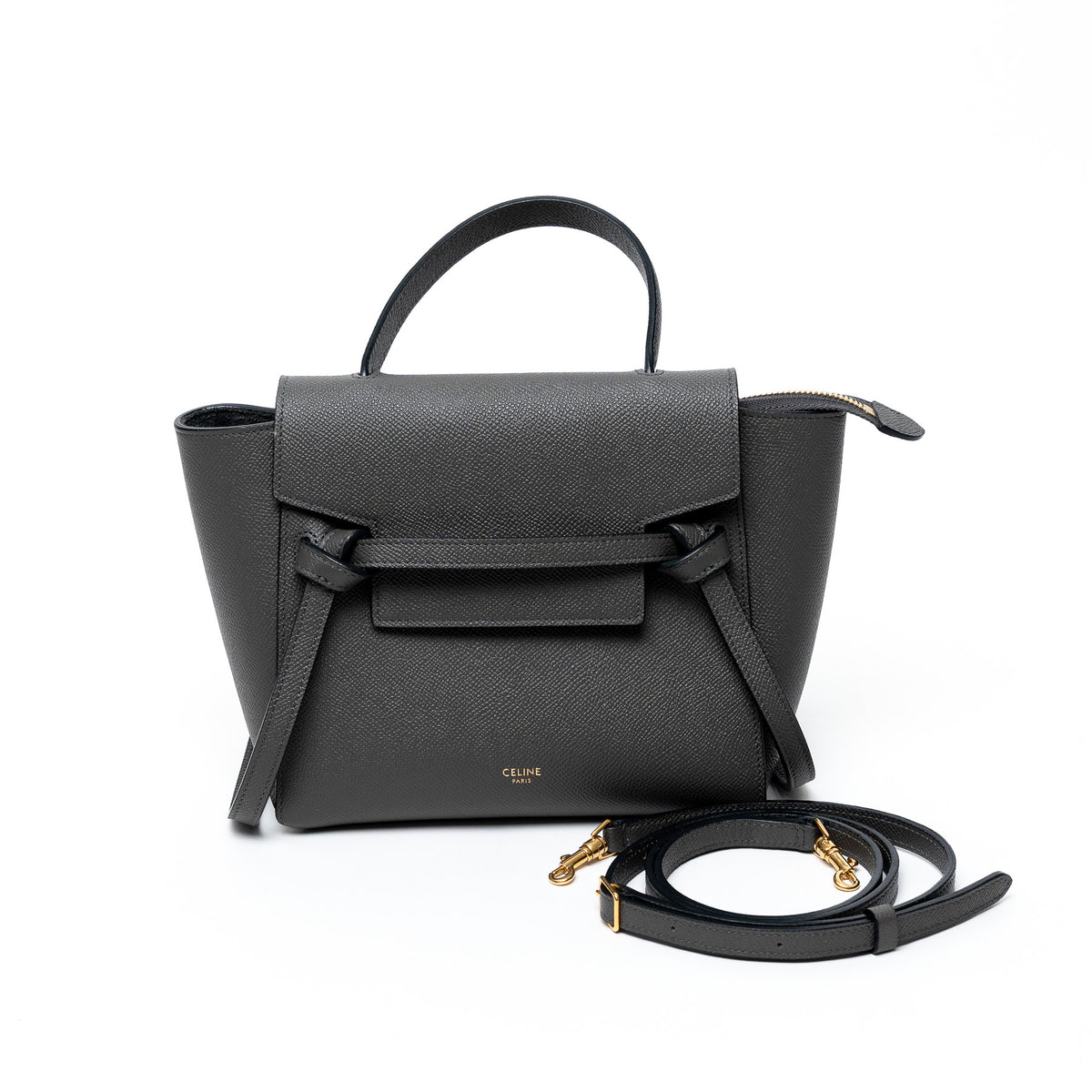 Celine Grey Calfskin Leather Nano Belt Bag