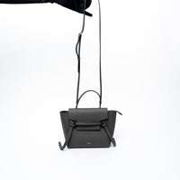 Celine Grey Calfskin Leather Nano Belt Bag
