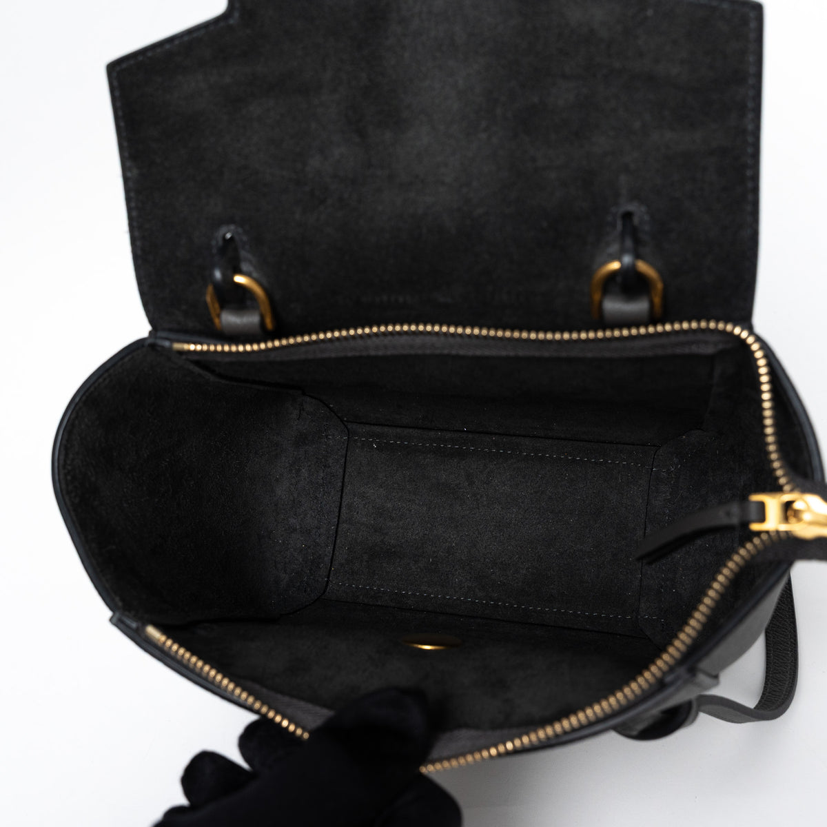 Celine Grey Calfskin Leather Nano Belt Bag