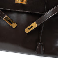 Hermes Brown Box Calf Leather Vintage Kelly 32