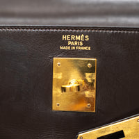 Hermes Brown Box Calf Leather Vintage Kelly 32