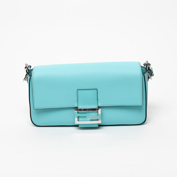 Fendi x Tiffany & Co. Tiffany Blue Calfskin Leather Medium Baguette Shoulder Bag