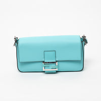 Fendi x Tiffany & Co. Tiffany Blue Calfskin Leather Medium Baguette Shoulder Bag