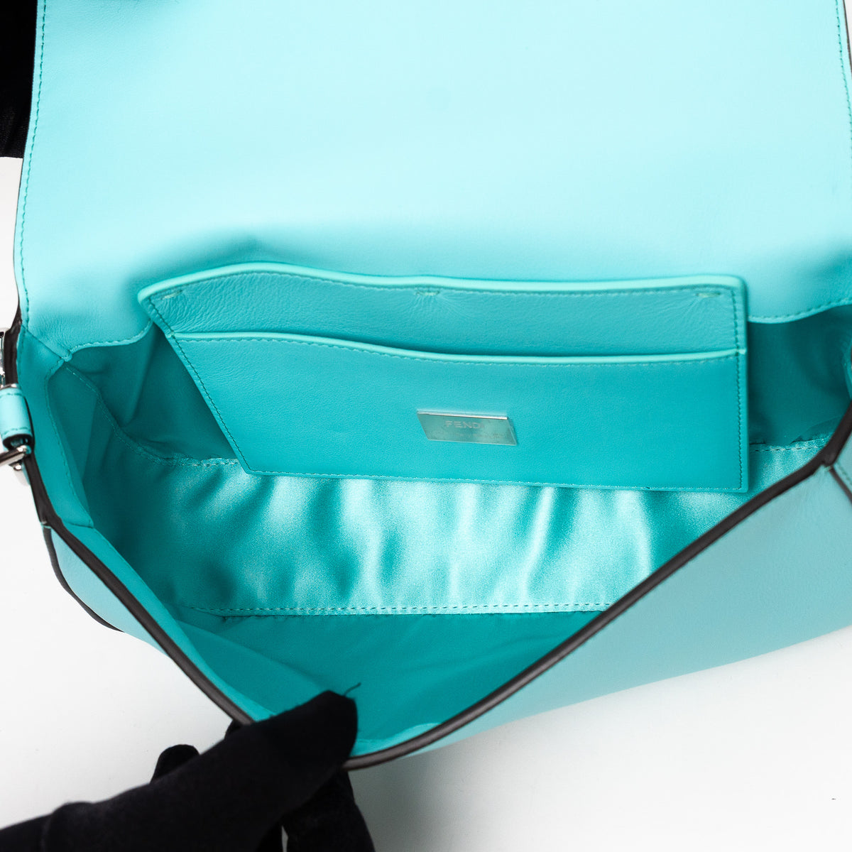 Fendi x Tiffany & Co. Tiffany Blue Calfskin Leather Medium Baguette Shoulder Bag