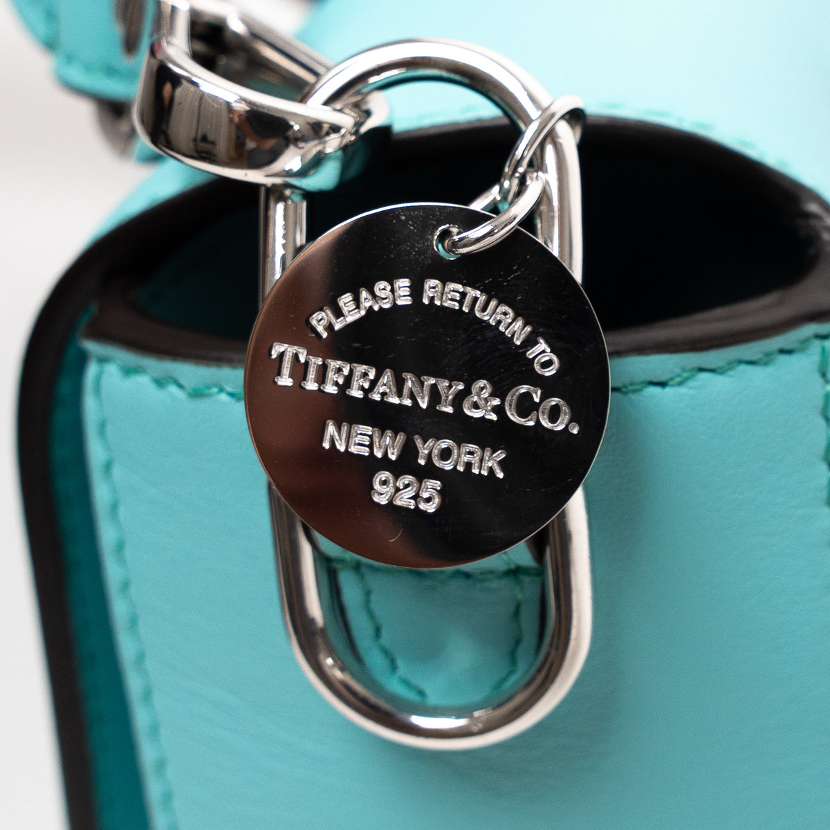 Fendi x Tiffany & Co. Tiffany Blue Calfskin Leather Medium Baguette Shoulder Bag