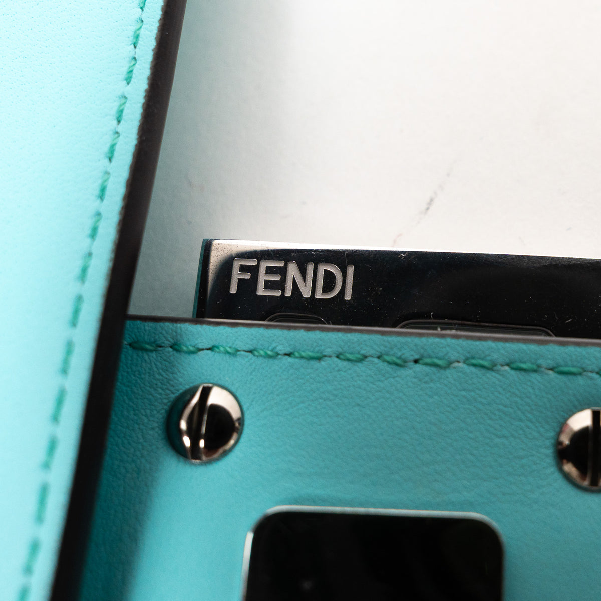 Fendi x Tiffany & Co. Tiffany Blue Calfskin Leather Medium Baguette Shoulder Bag