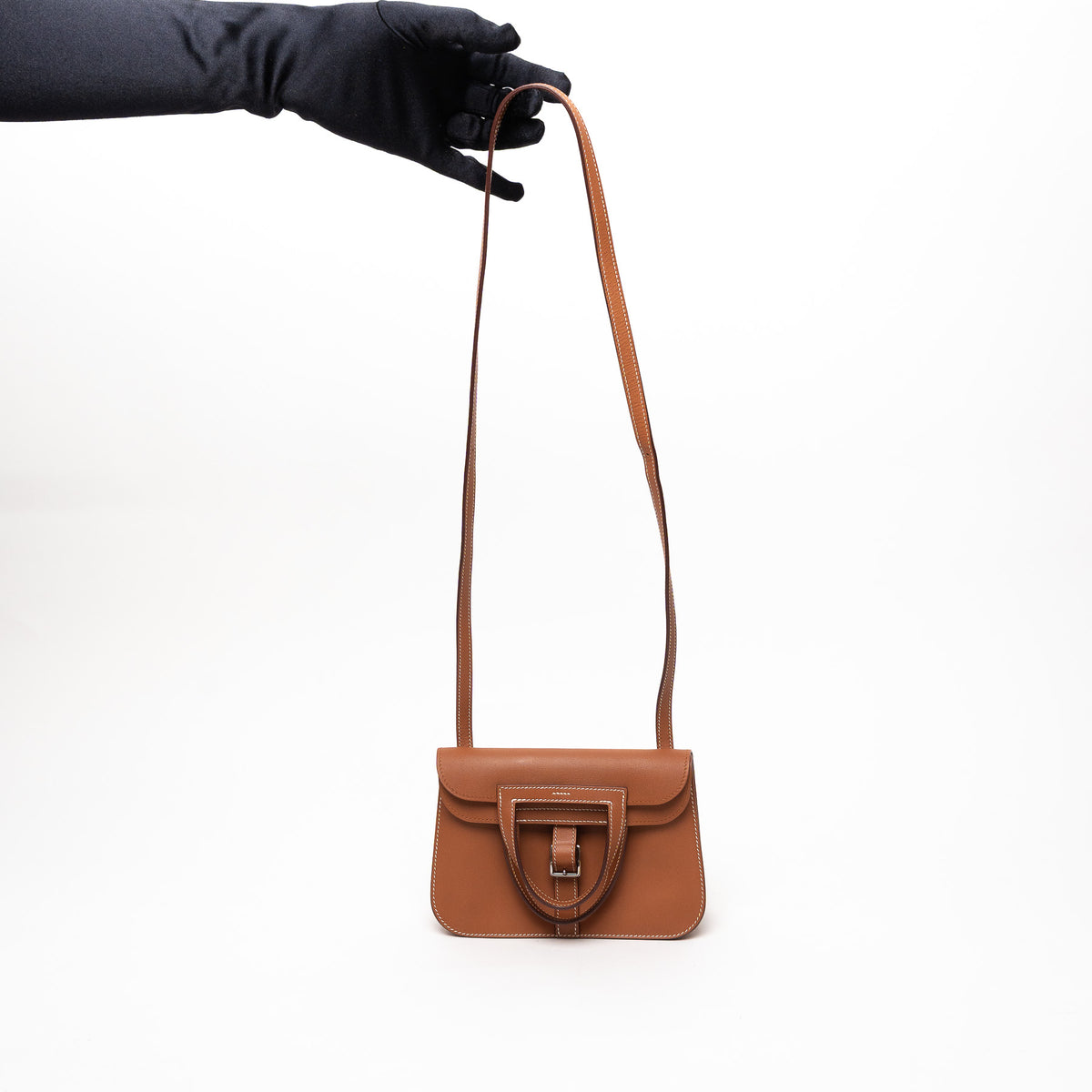 Hermes Gold Swift Leather Halzan Mini Bag 22