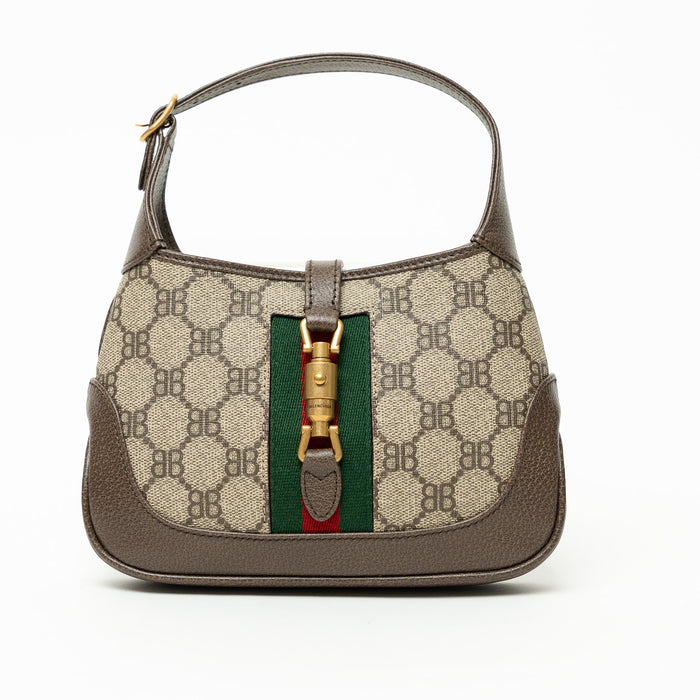 Gucci x Balenciaga BB Supreme Monogram Canvas The Hacker Project Jackie Mini Bag