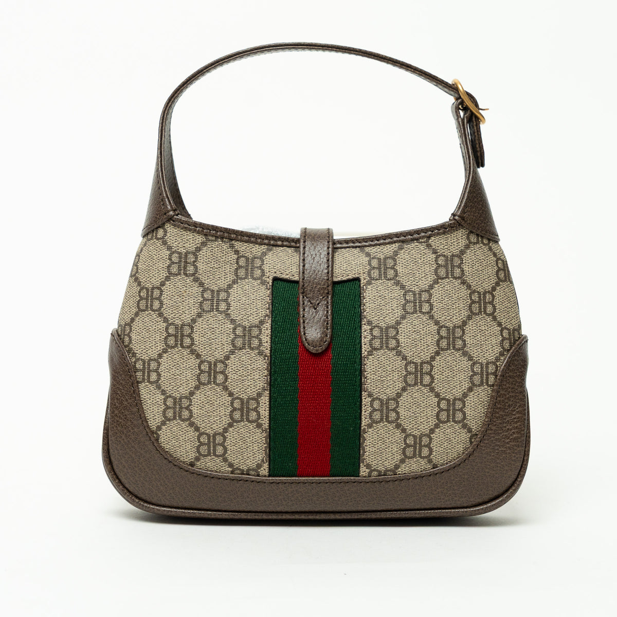 Gucci x Balenciaga BB Supreme Monogram Canvas The Hacker Project Jackie Mini Bag