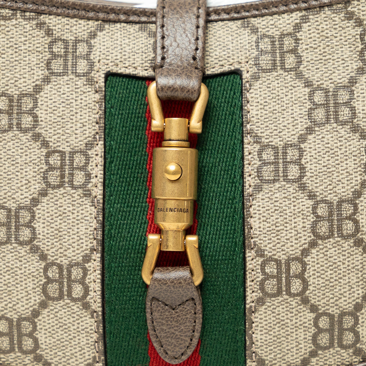 Gucci x Balenciaga BB Supreme Monogram Canvas The Hacker Project Jackie Mini Bag