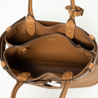 Prada Caramel Calfskin Leather Large Buckle Belt Handbag