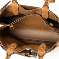 Prada Caramel Calfskin Leather Large Buckle Belt Handbag