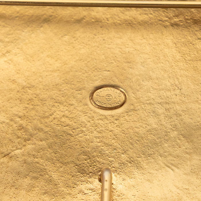 Pre-Loved Chanel™ Gold-Tone Amber Embellished Square Brooch