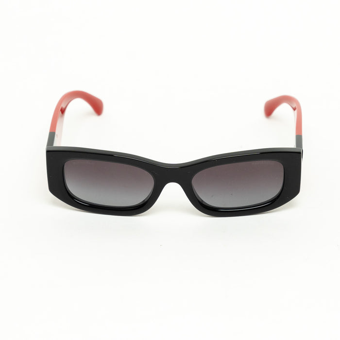 Pre-Loved Chanel™ Black and Red Square Frame Sunglasses