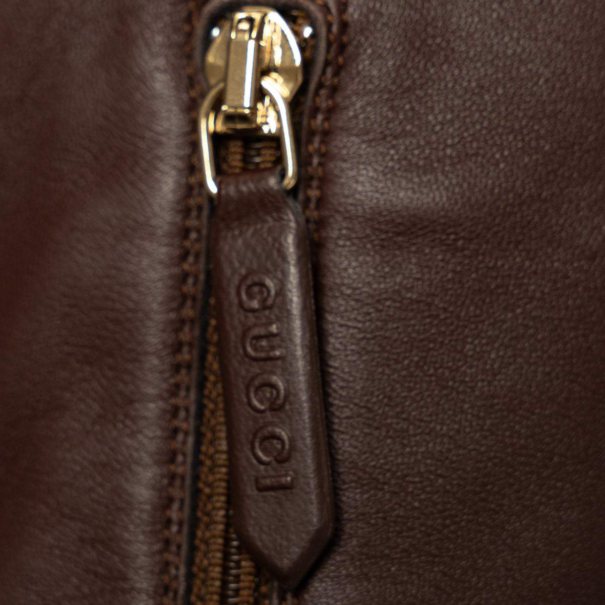 Gucci Brown Grained Leather Knee High Boot Size 38.5