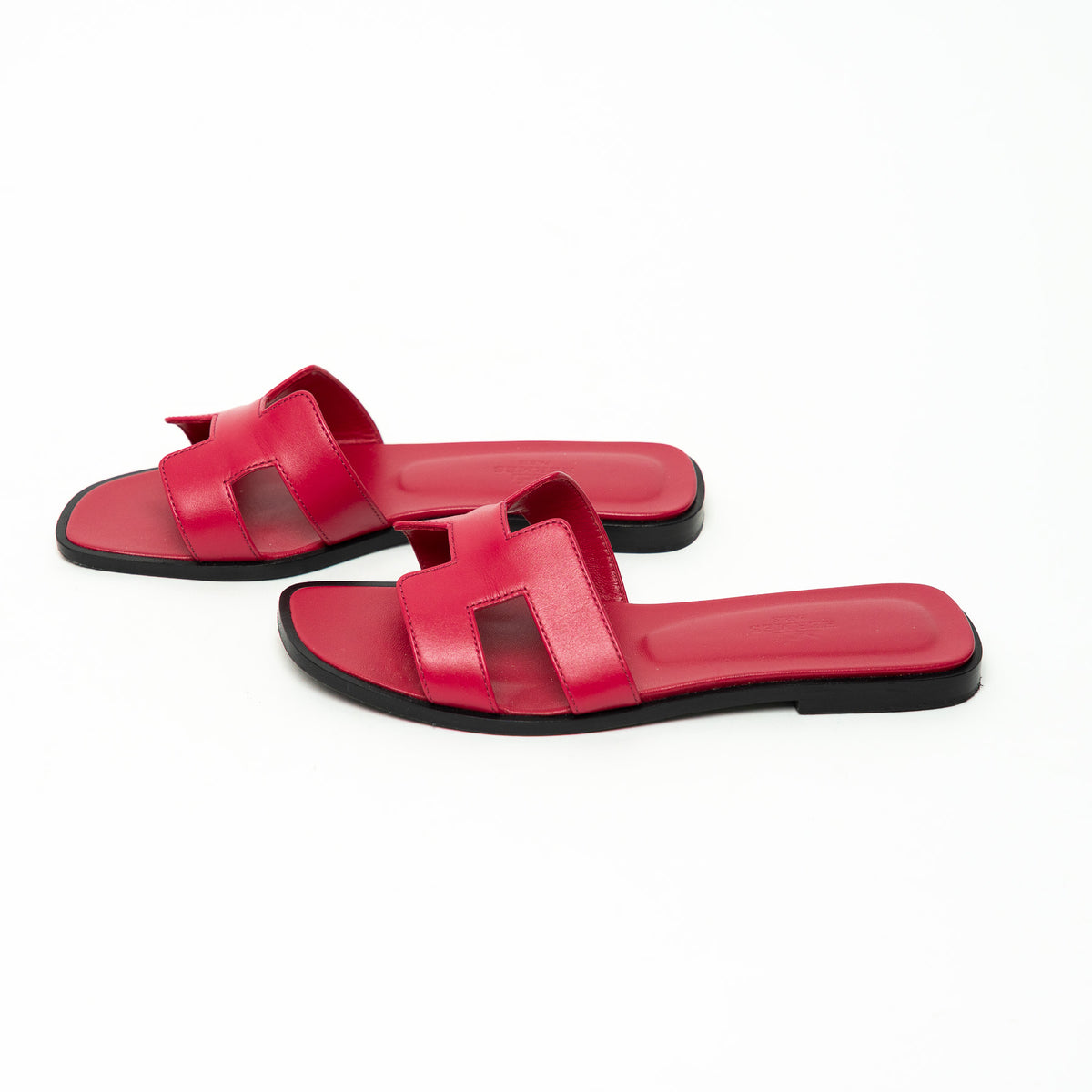Hermes Magenta Swift Leather Sandals Size 36