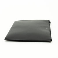 Saint Laurent Black Pebbled Leather Zip Top Pouch