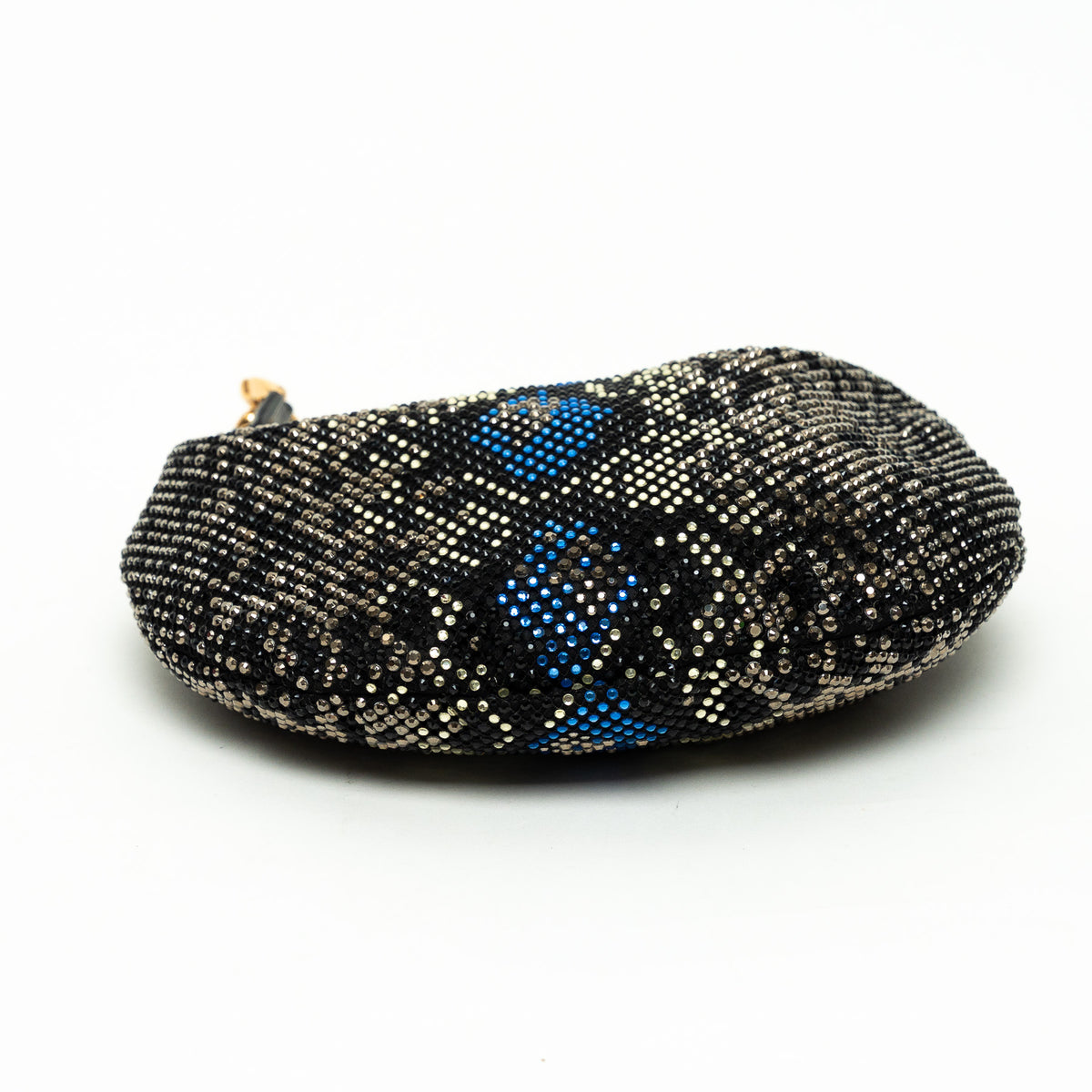 Versace Black Textile Multicolor Sequin Python Pattern Hobo Bag