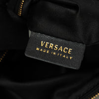 Versace Black Textile Multicolor Sequin Python Pattern Hobo Bag