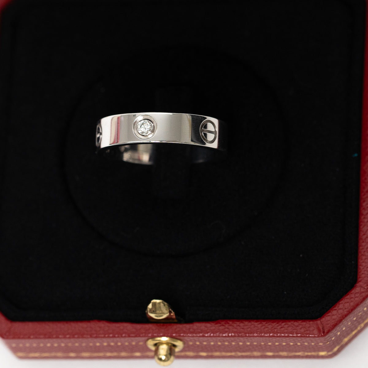 Cartier 18k White Gold Diamond Classic Love Ring Size 61