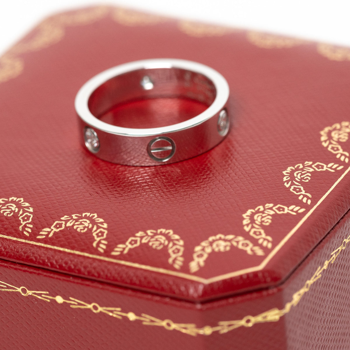 Cartier 18k White Gold Diamond Classic Love Ring Size 61