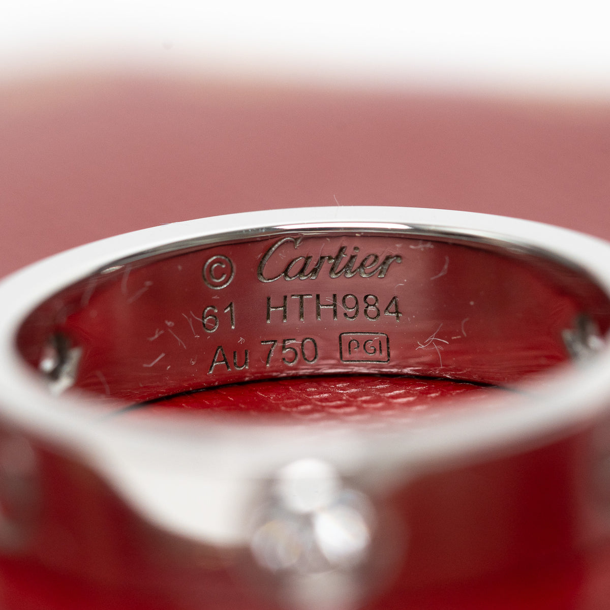 Cartier 18k White Gold Diamond Classic Love Ring Size 61