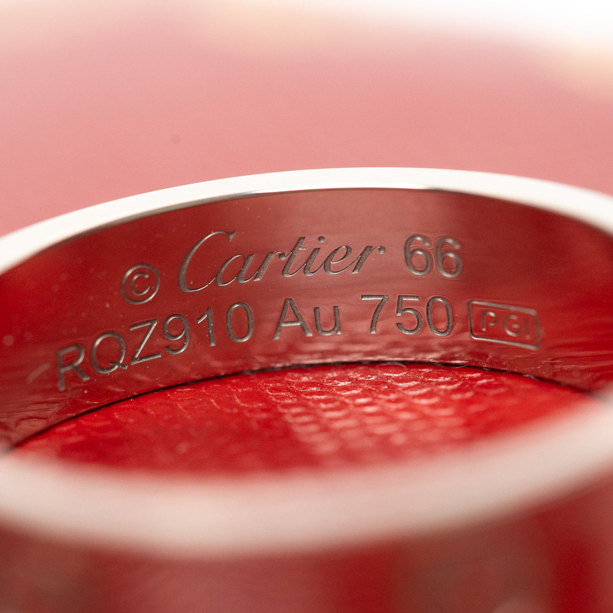 Cartier 18k White Gold Classic Love Ring Size 66