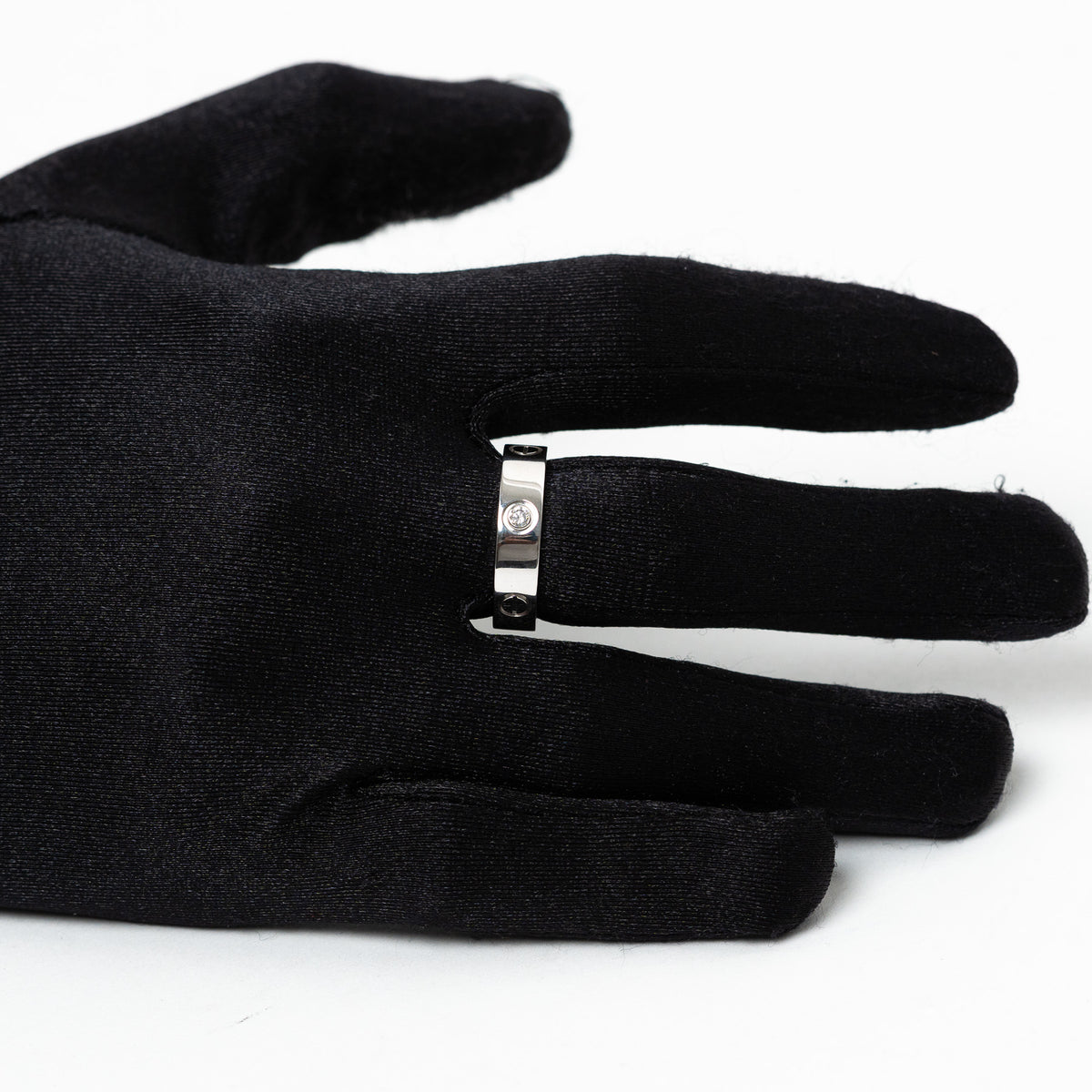 Cartier 18k White Gold Diamond Classic Love Ring Size 61