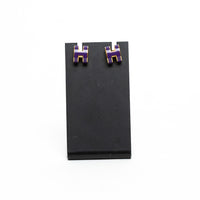 Hermes Gold Plated Purple Lacquered Pop H Earrings