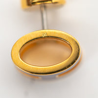 Hermes Gold Plated Purple Lacquered Pop H Earrings