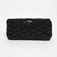 Saint Laurent Black Velvet Rhinestone Envelope Clutch