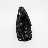 Saint Laurent Black Velvet Rhinestone Envelope Clutch