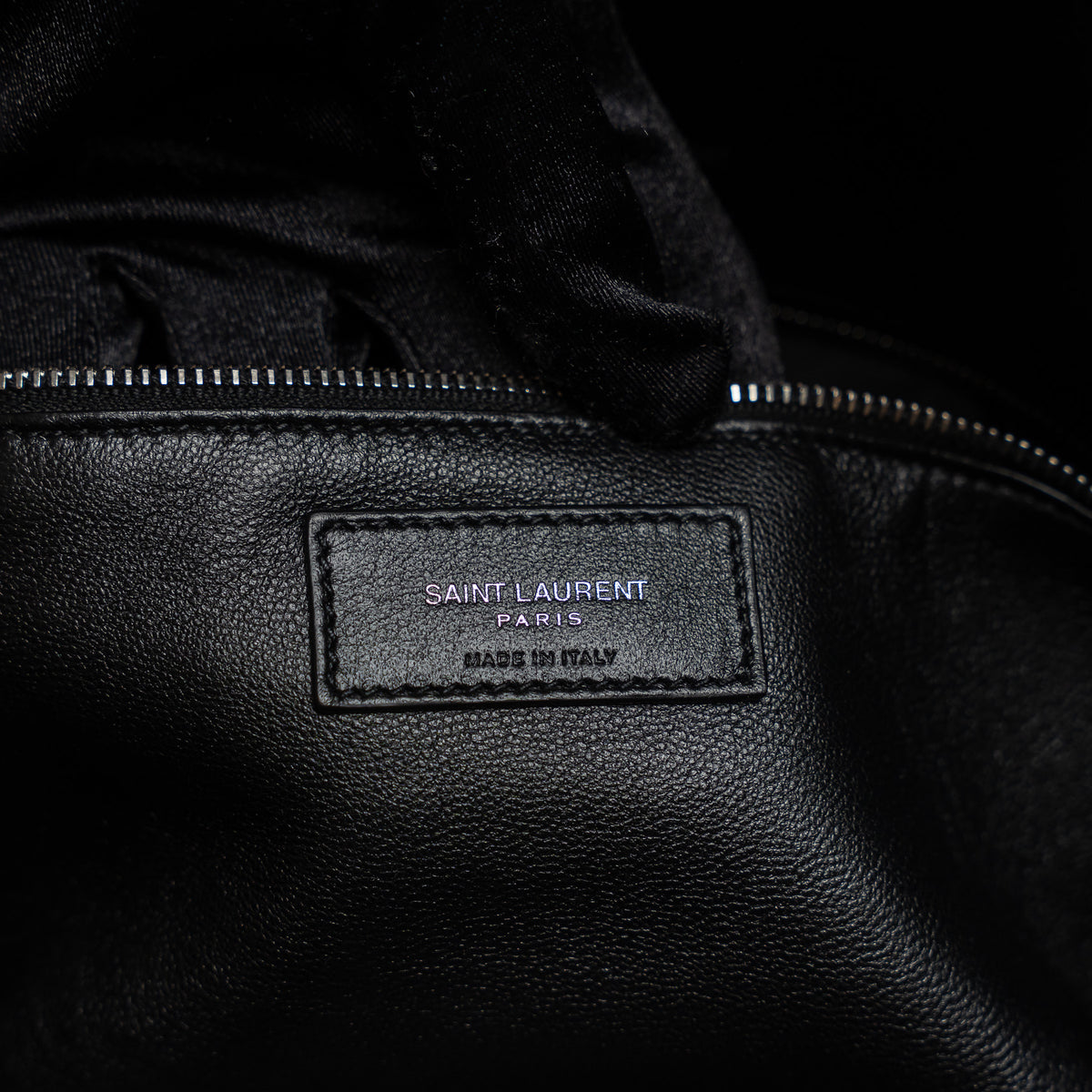 Saint Laurent Black Velvet Rhinestone Envelope Clutch