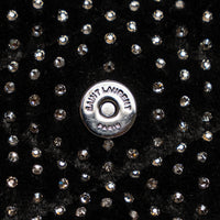 Saint Laurent Black Velvet Rhinestone Envelope Clutch