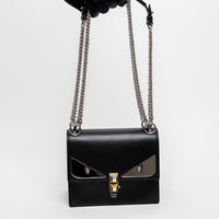 Fendi Black Calfskin Leather Kan Monster Chain Bag