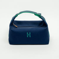 Hermes Blue Wool Large Bride-A-Brac Handbag