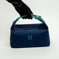 Hermes Blue Wool Large Bride-A-Brac Handbag