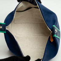 Hermes Blue Wool Large Bride-A-Brac Handbag