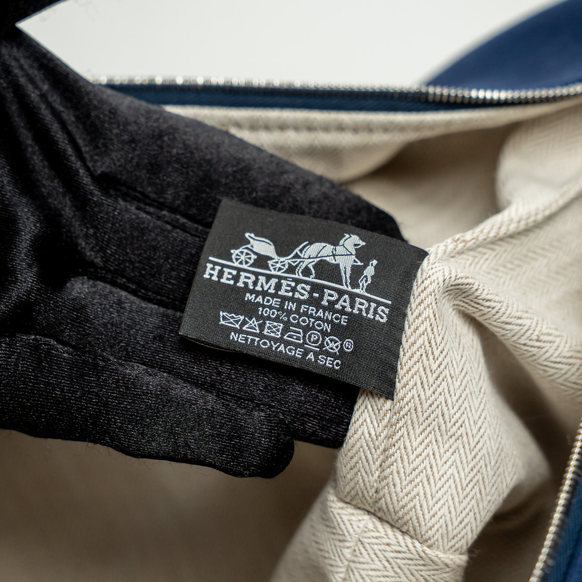 Hermes Blue Wool Large Bride-A-Brac Handbag