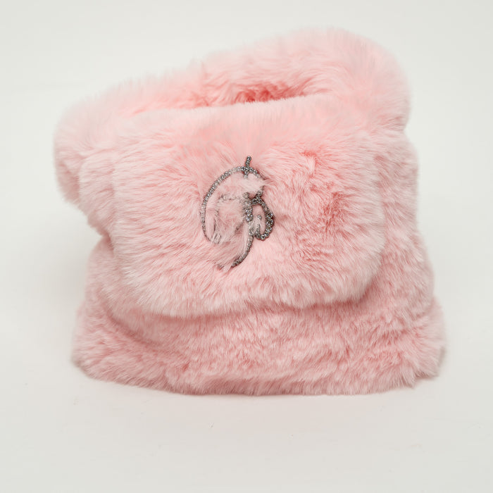 Blumaine Pink Faux Fur Handbag