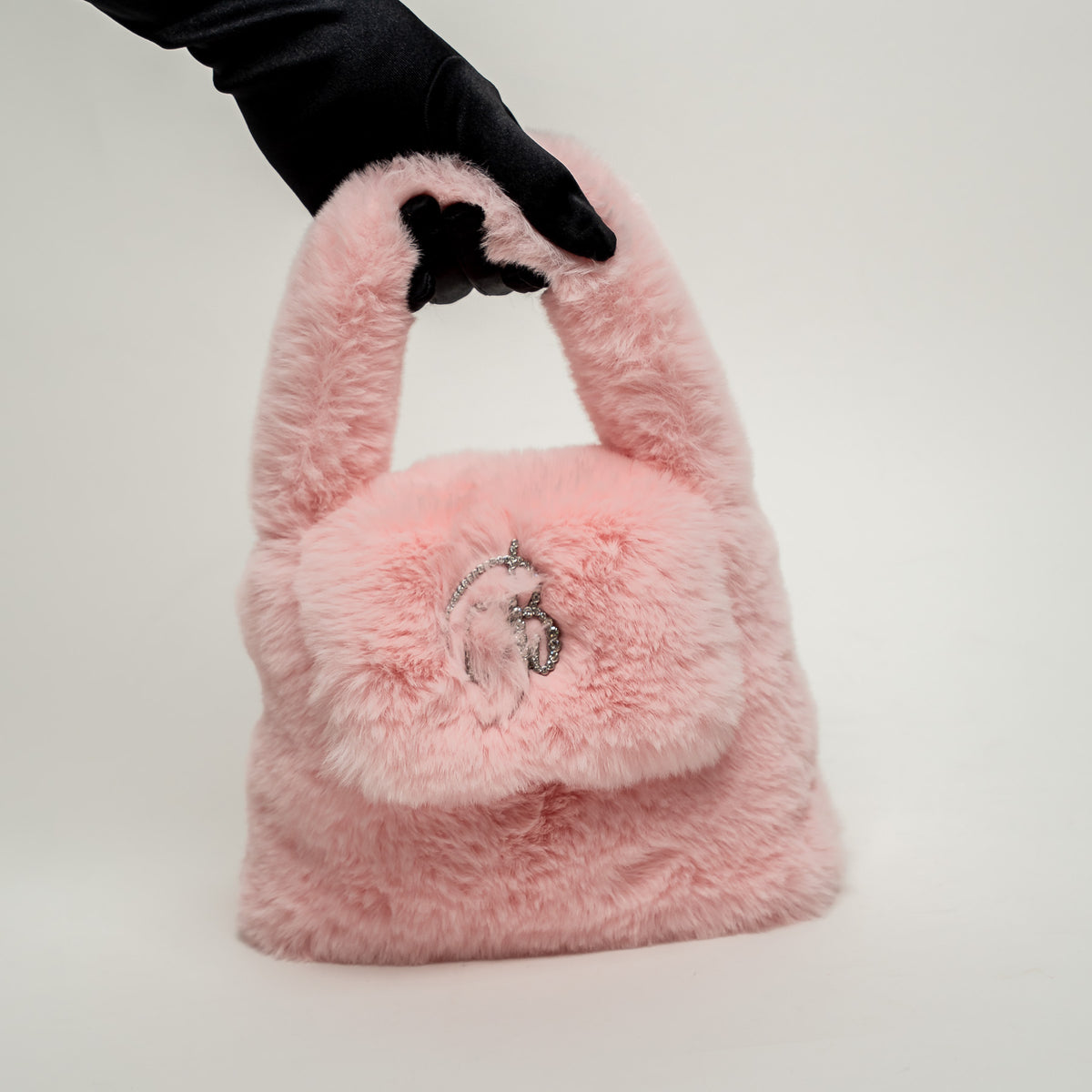 Blumaine Pink Faux Fur Handbag