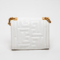 Balmain White Quilted Lambskin Leather 1945 Shoulder Bag