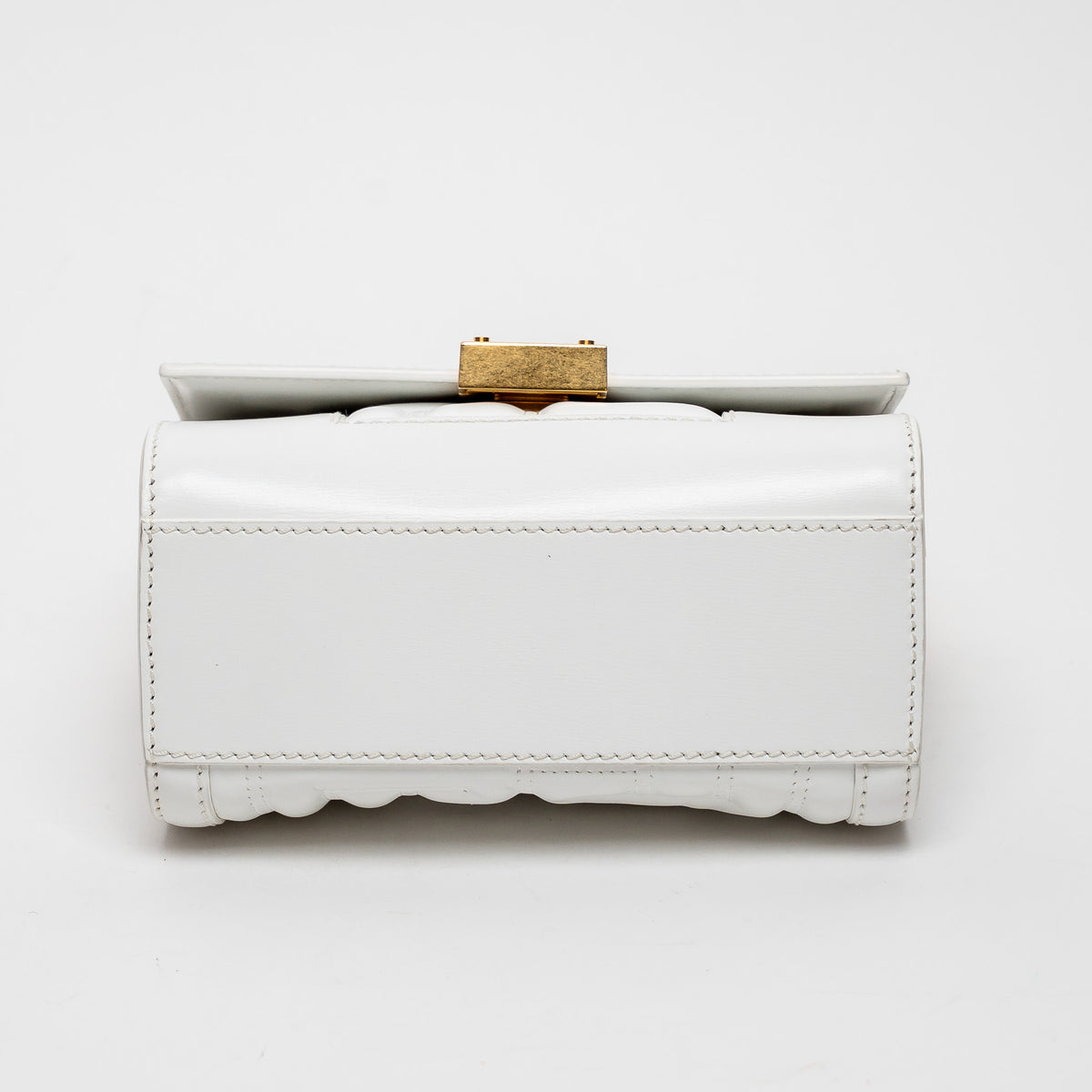 Balmain White Quilted Lambskin Leather 1945 Shoulder Bag