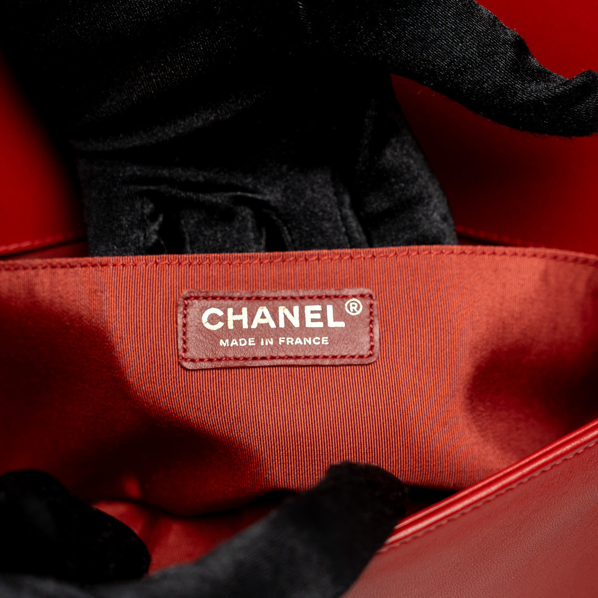 Pre-Loved Chanel™ Red Lambskin Leather Medium Boy Bag