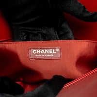 Pre-Loved Chanel™ Red Lambskin Leather Medium Boy Bag